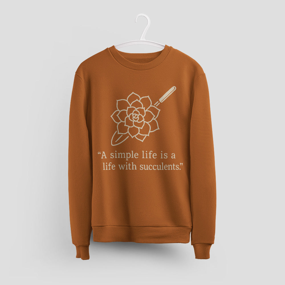 A Simple Life With Succulents Unisex T-Shirt - Minimal Line Art