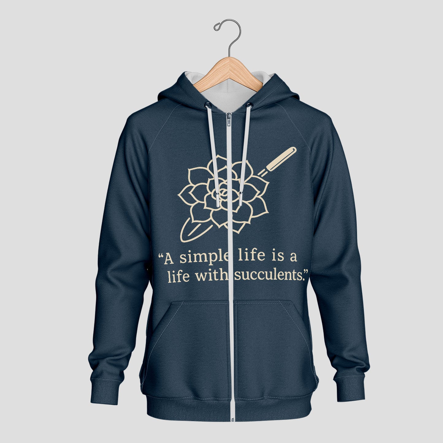 A Simple Life With Succulents Unisex T-Shirt - Minimal Line Art