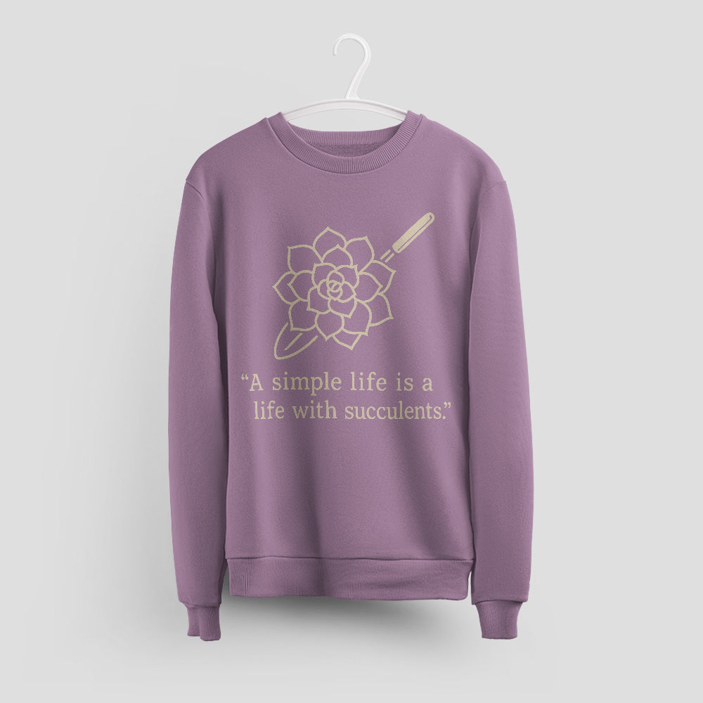 A Simple Life With Succulents Unisex T-Shirt - Minimal Line Art