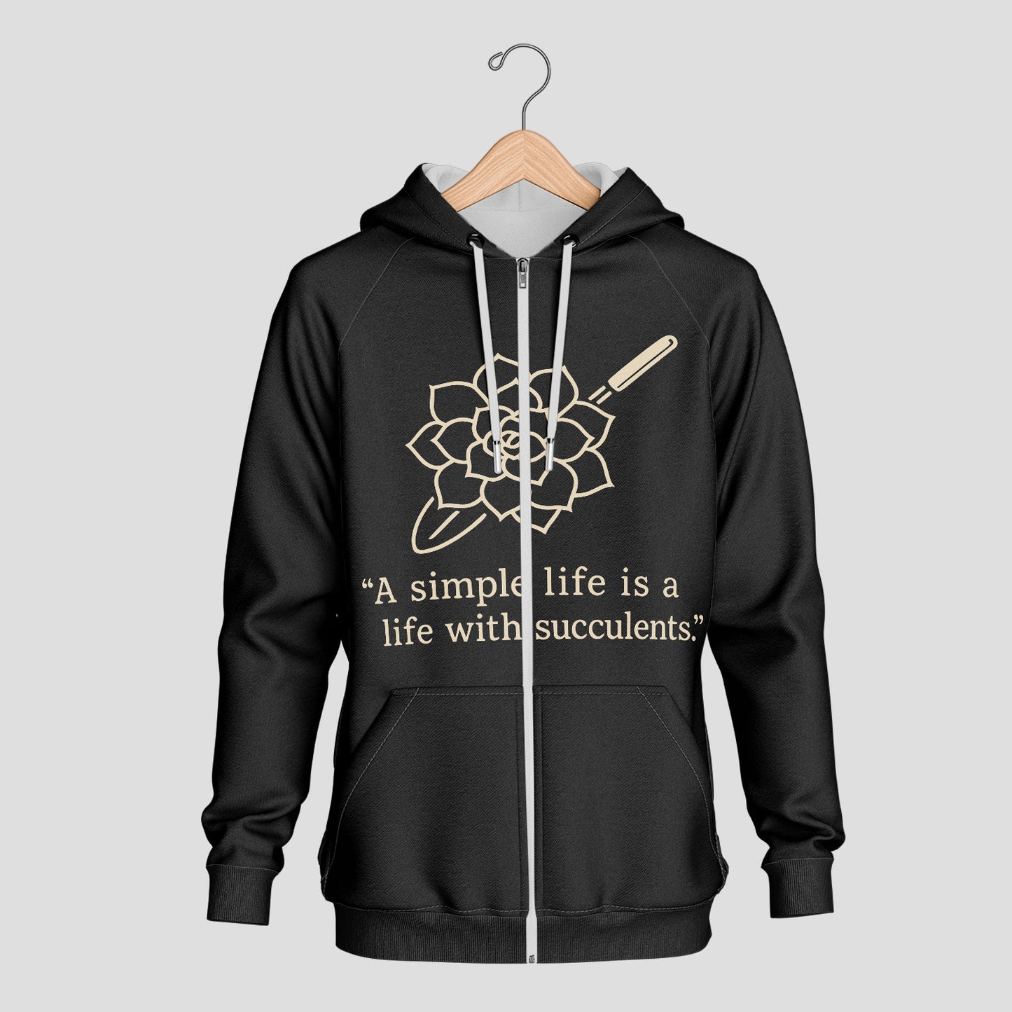 A Simple Life With Succulents Unisex T-Shirt - Minimal Line Art