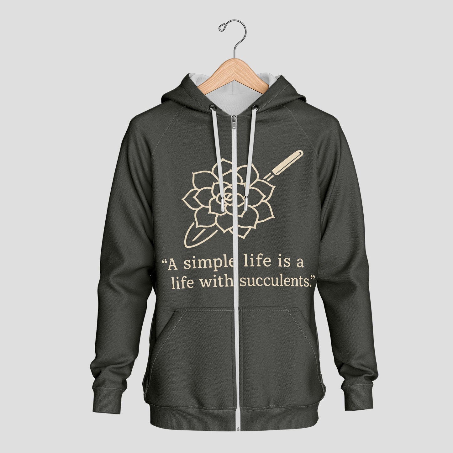 A Simple Life With Succulents Unisex T-Shirt - Minimal Line Art