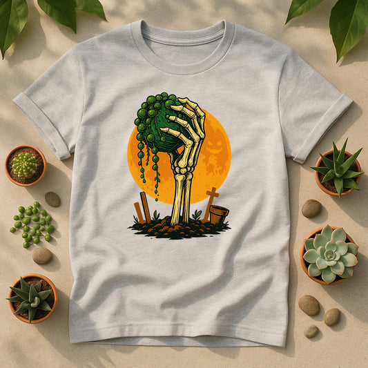 Skeleton Hand String of Pearls Halloween Unisex T-Shirt