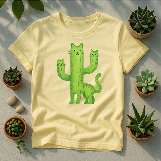 Catcus Cactus Cat Unisex T-Shirt - Cute Green Graphic Tee