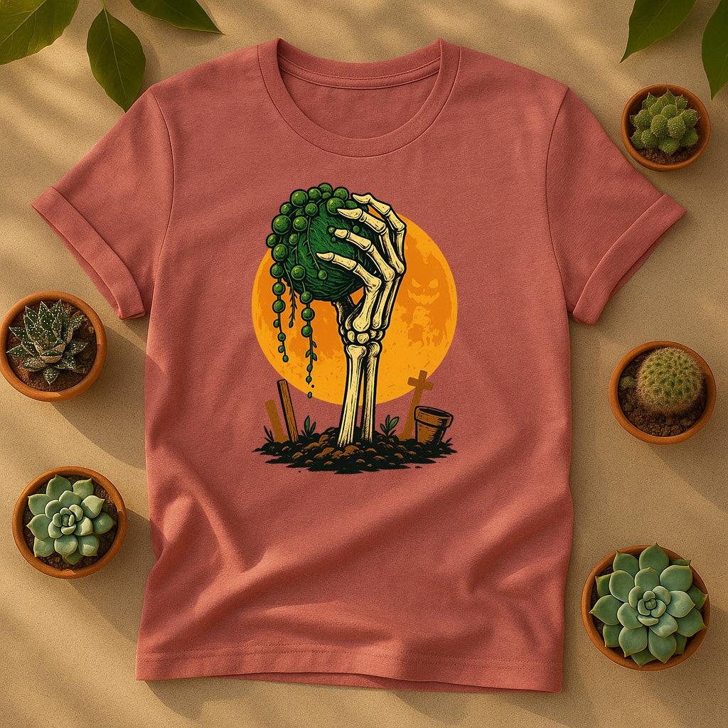 Skeleton Hand String of Pearls Halloween Unisex T-Shirt