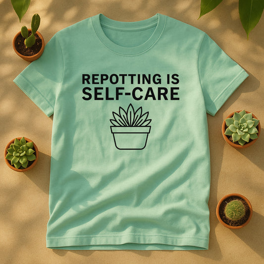 Repotting Is Self Care T-Shirt, Minimal Plant Lover Tee