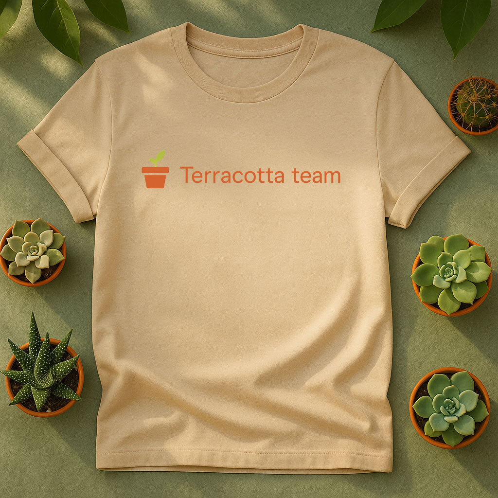 Terracotta Team Unisex T-Shirt - Minimal Plant Pot Graphic Tee