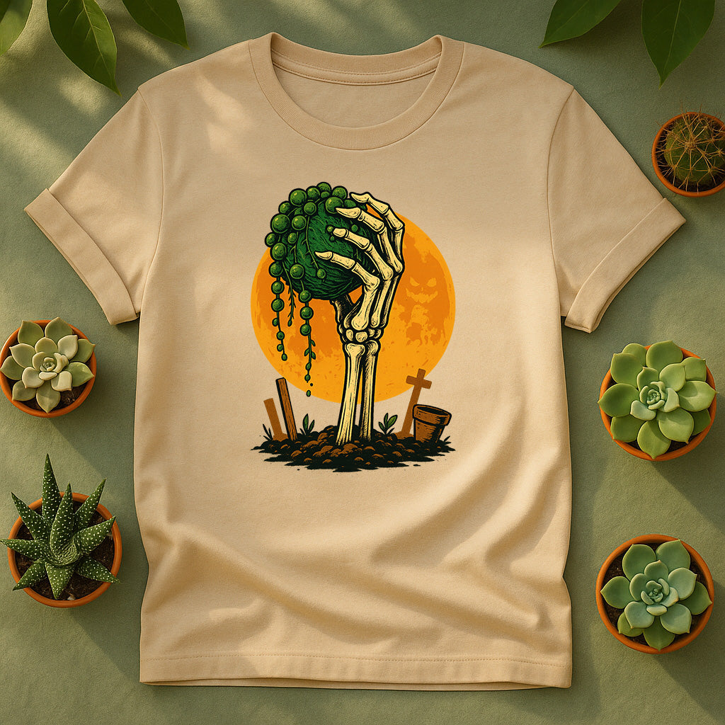 Skeleton Hand String of Pearls Halloween Unisex T-Shirt