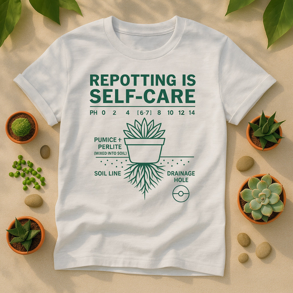 Repotting Is Self-Care Unisex T-Shirt - Plant Care Graphic Tee