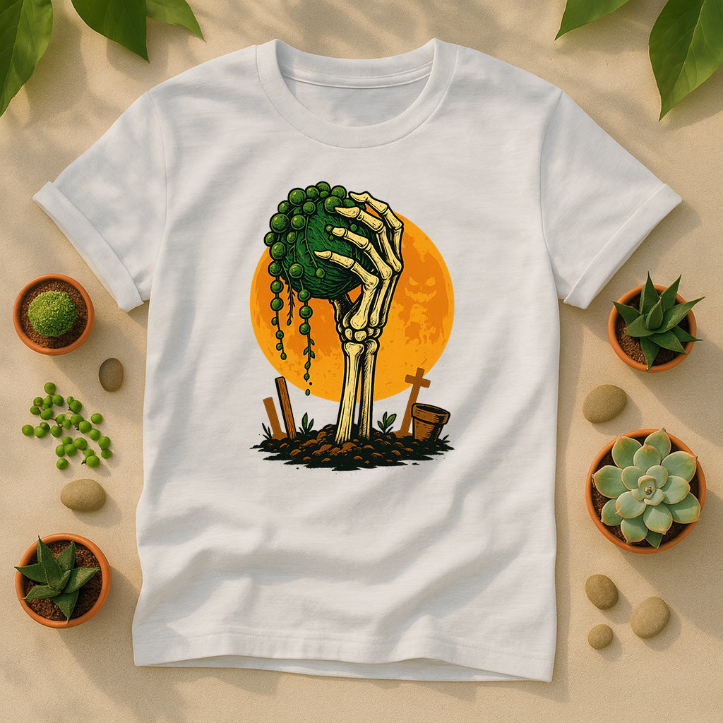 Skeleton Hand String of Pearls Halloween Unisex T-Shirt