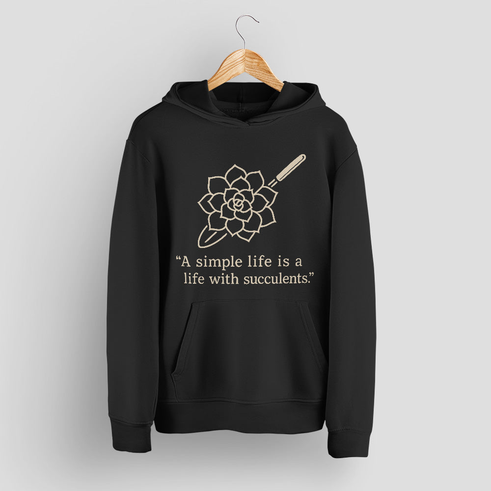 A Simple Life With Succulents Unisex T-Shirt - Minimal Line Art