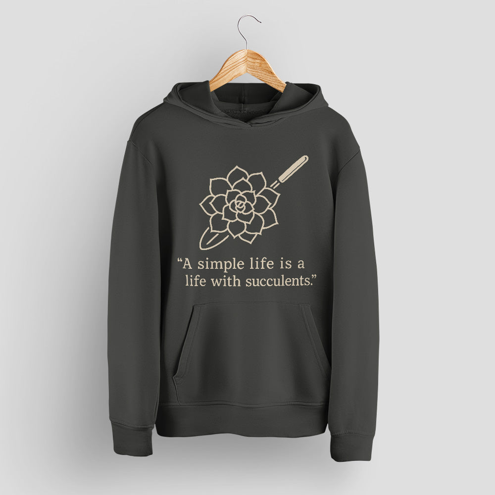 A Simple Life With Succulents Unisex T-Shirt - Minimal Line Art