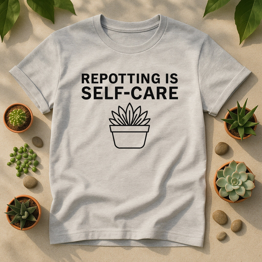 Repotting Is Self Care T-Shirt, Minimal Plant Lover Tee