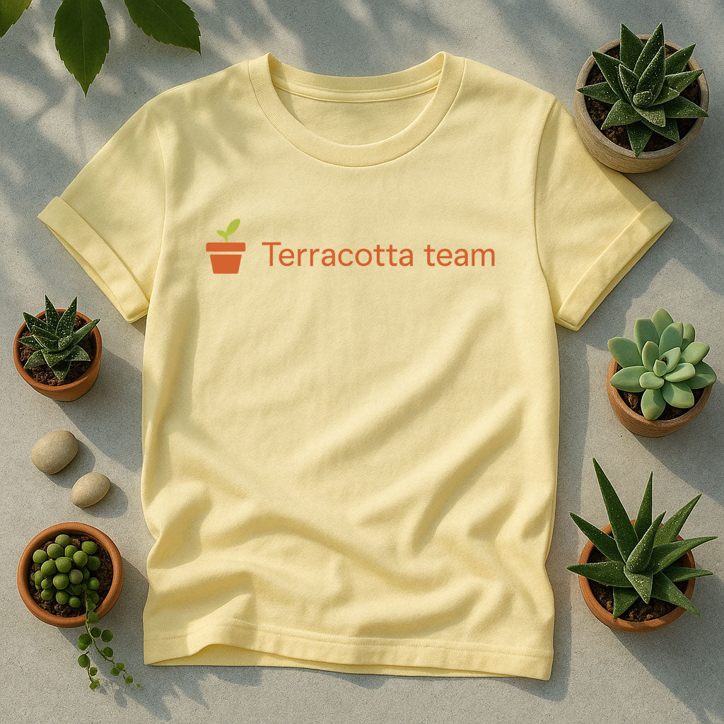 Terracotta Team Unisex T-Shirt - Minimal Plant Pot Graphic Tee