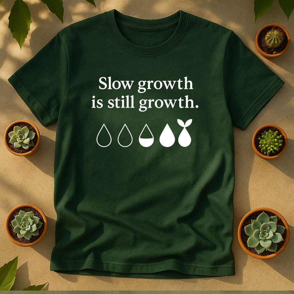 Slow Growth Is Still Growth T-Shirt, Minimal Plant Lover Tee