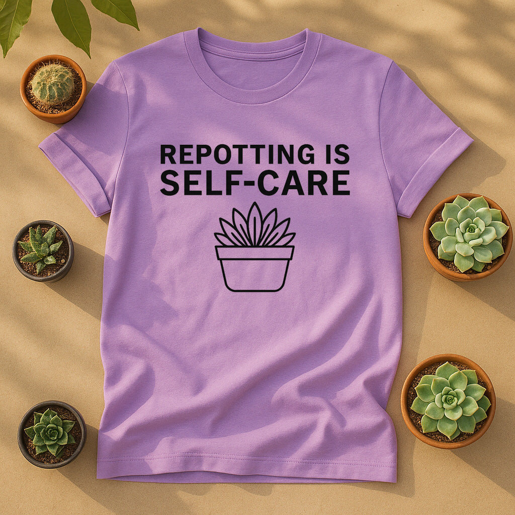 Repotting Is Self Care T-Shirt, Minimal Plant Lover Tee