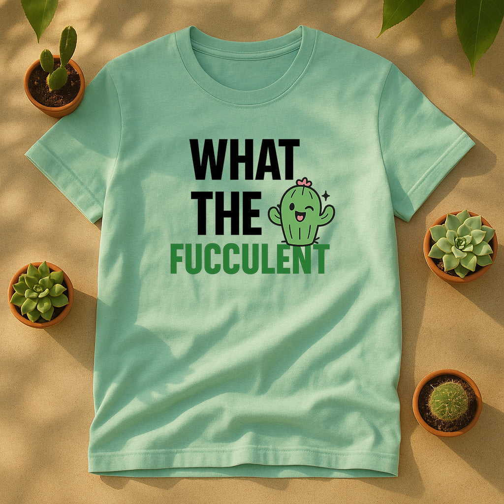 What the Fucculent Unisex T-Shirt - Cute Cactus Tee
