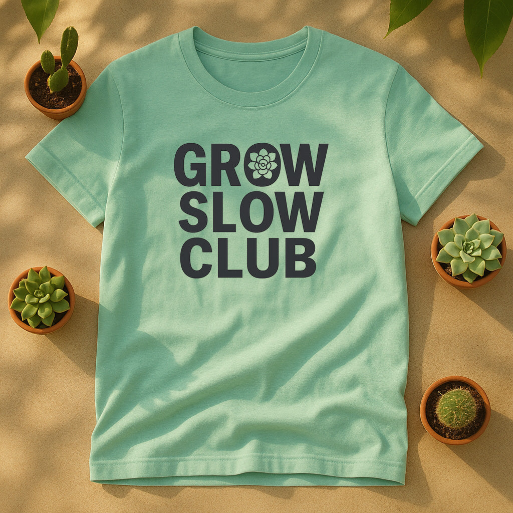 Grow Slow Club Unisex T-Shirt, Plant Lover Graphic Tee
