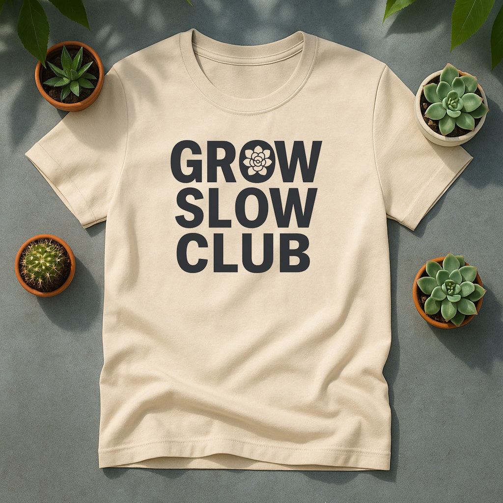 Grow Slow Club Unisex T-Shirt, Plant Lover Graphic Tee