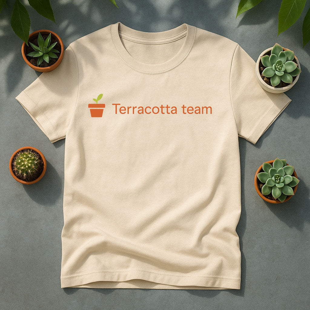 Terracotta Team Unisex T-Shirt - Minimal Plant Pot Graphic Tee