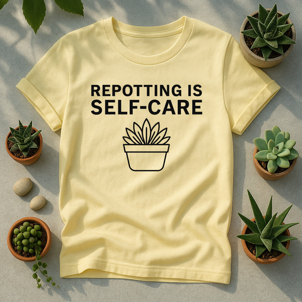 Repotting Is Self Care T-Shirt, Minimal Plant Lover Tee