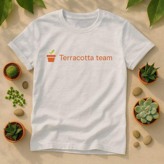 Terracotta Team Unisex T-Shirt - Minimal Plant Pot Graphic Tee